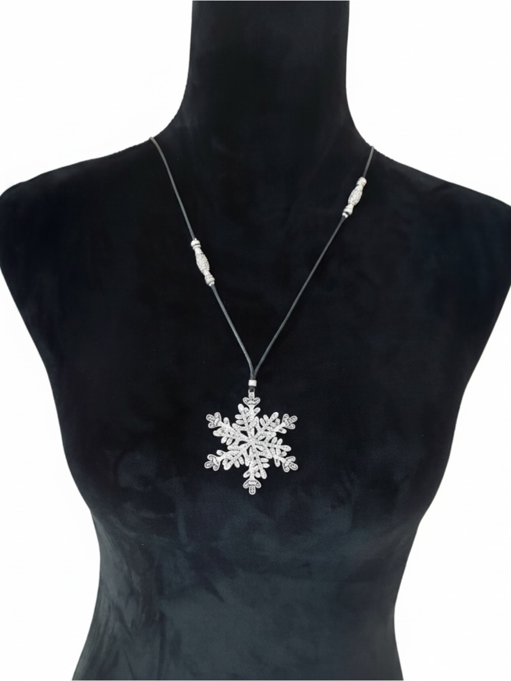 New NWT J. Jill Silver Rhinestone Snowflake Necklace, Brooch, Earrings Set $112 - Picture 6 of 6